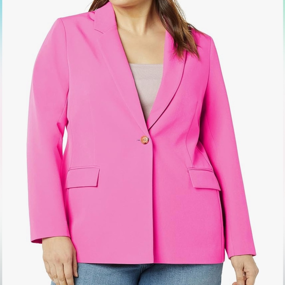 The Drop Women's Pink Blake Long Blazer, Size 2X